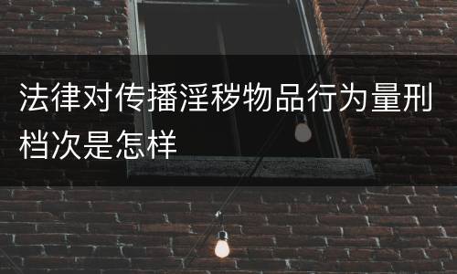 法律对传播淫秽物品行为量刑档次是怎样