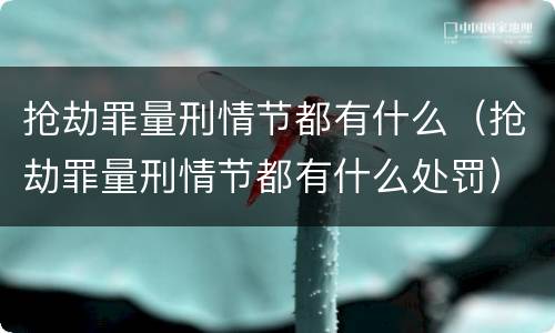 抢劫罪量刑情节都有什么（抢劫罪量刑情节都有什么处罚）