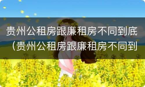 贵州公租房跟廉租房不同到底（贵州公租房跟廉租房不同到底怎么办）