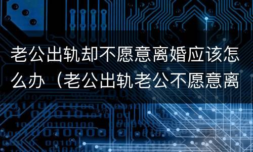 老公出轨却不愿意离婚应该怎么办（老公出轨老公不愿意离婚怎么办）