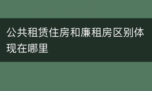 公共租赁住房和廉租房区别体现在哪里