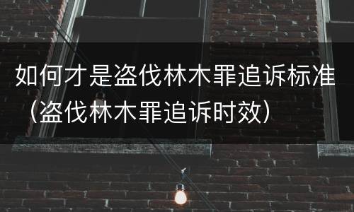 如何才是盗伐林木罪追诉标准（盗伐林木罪追诉时效）