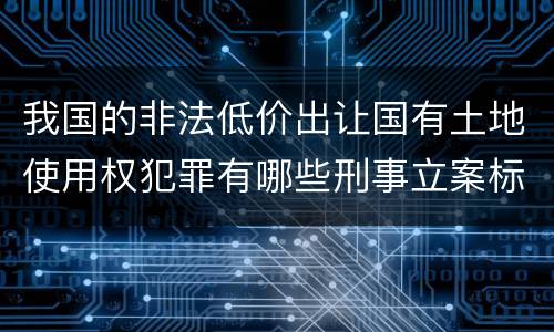 我国的非法低价出让国有土地使用权犯罪有哪些刑事立案标准