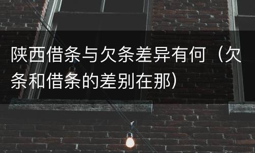 陕西借条与欠条差异有何（欠条和借条的差别在那）