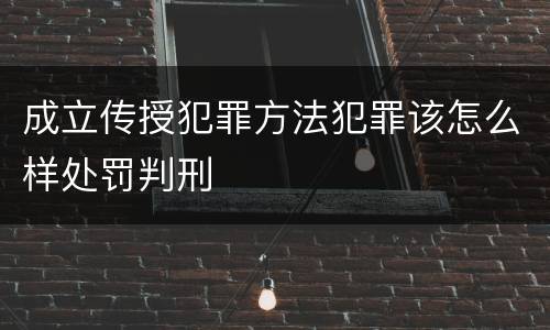 成立传授犯罪方法犯罪该怎么样处罚判刑