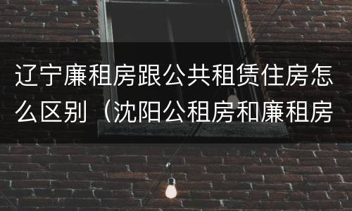 辽宁廉租房跟公共租赁住房怎么区别（沈阳公租房和廉租房的区别）