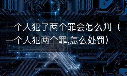 一个人犯了两个罪会怎么判（一个人犯两个罪,怎么处罚）