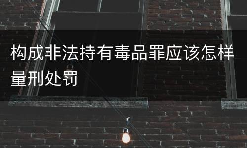 构成非法持有毒品罪应该怎样量刑处罚