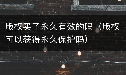 版权买了永久有效的吗（版权可以获得永久保护吗）