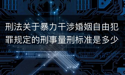 刑法关于暴力干涉婚姻自由犯罪规定的刑事量刑标准是多少