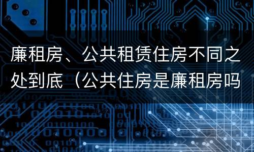 廉租房、公共租赁住房不同之处到底（公共住房是廉租房吗）