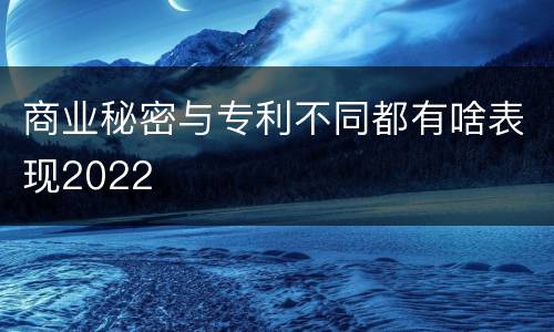 商业秘密与专利不同都有啥表现2022