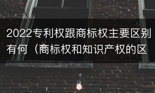 2022专利权跟商标权主要区别有何（商标权和知识产权的区别）