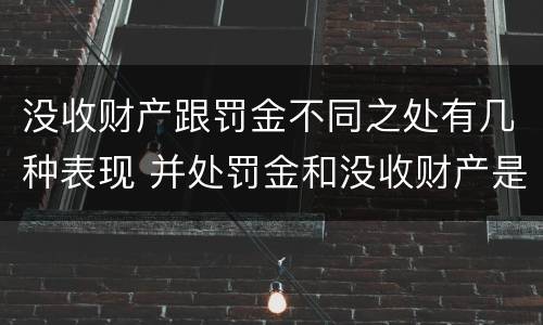 没收财产跟罚金不同之处有几种表现 并处罚金和没收财产是什么意思