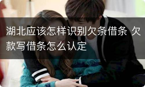 湖北应该怎样识别欠条借条 欠款写借条怎么认定