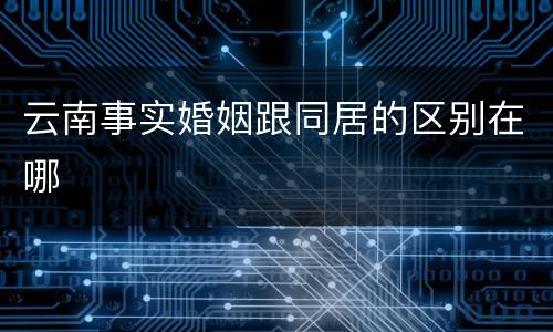 云南事实婚姻跟同居的区别在哪