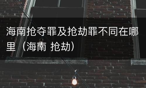 海南抢夺罪及抢劫罪不同在哪里（海南 抢劫）