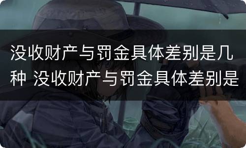 没收财产与罚金具体差别是几种 没收财产与罚金具体差别是几种情况