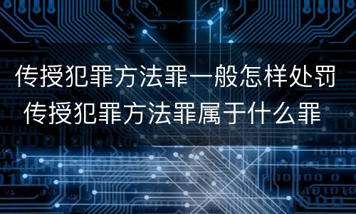 传授犯罪方法罪一般怎样处罚 传授犯罪方法罪属于什么罪