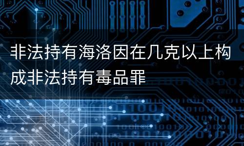 非法持有海洛因在几克以上构成非法持有毒品罪