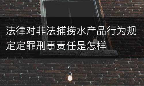法律对非法捕捞水产品行为规定定罪刑事责任是怎样