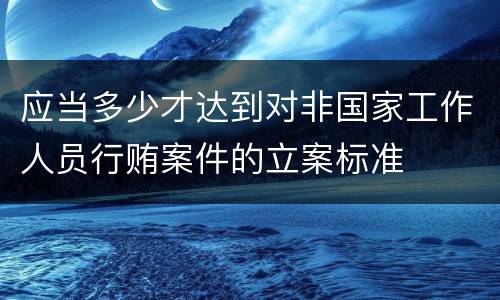 应当多少才达到对非国家工作人员行贿案件的立案标准