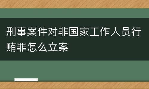 刑事案件对非国家工作人员行贿罪怎么立案