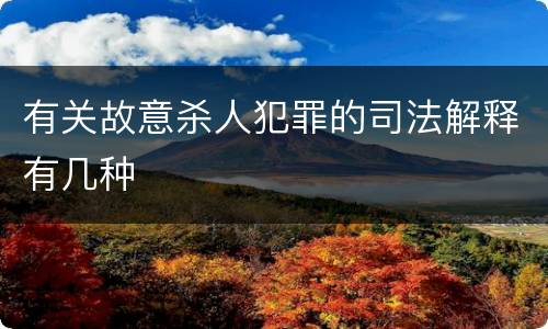 有关故意杀人犯罪的司法解释有几种