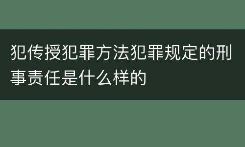 犯传授犯罪方法犯罪规定的刑事责任是什么样的