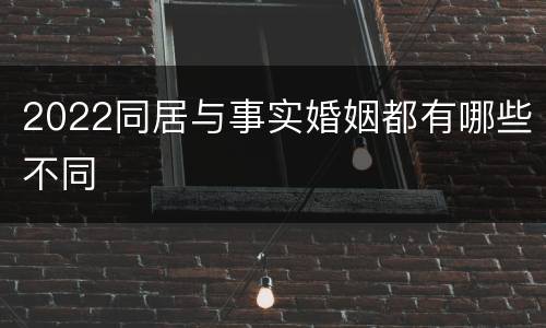 2022同居与事实婚姻都有哪些不同