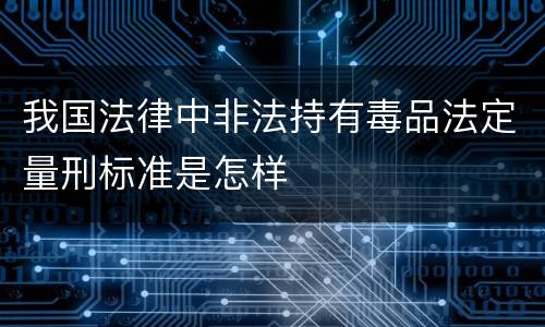 我国法律中非法持有毒品法定量刑标准是怎样