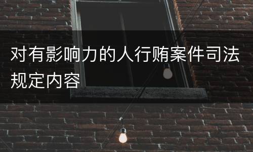 对有影响力的人行贿案件司法规定内容