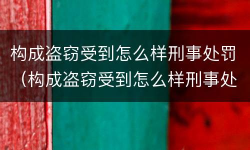 构成盗窃受到怎么样刑事处罚（构成盗窃受到怎么样刑事处罚的标准）