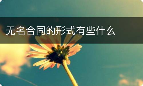 无名合同的形式有些什么