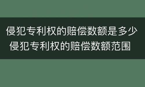 侵犯专利权的赔偿数额是多少 侵犯专利权的赔偿数额范围