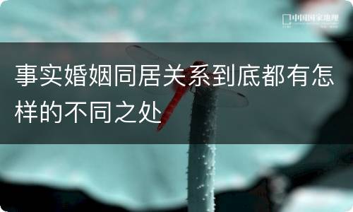 事实婚姻同居关系到底都有怎样的不同之处
