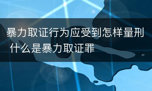 暴力取证行为应受到怎样量刑 什么是暴力取证罪
