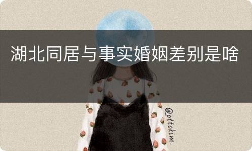 湖北同居与事实婚姻差别是啥