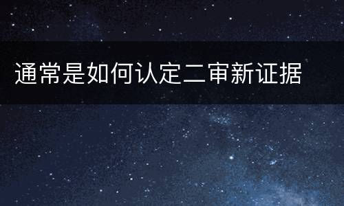 通常是如何认定二审新证据
