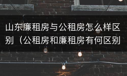 山东廉租房与公租房怎么样区别（公租房和廉租房有何区别）