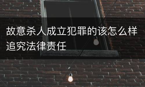 故意杀人成立犯罪的该怎么样追究法律责任