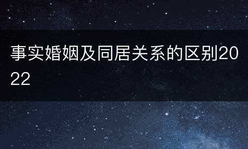 事实婚姻及同居关系的区别2022