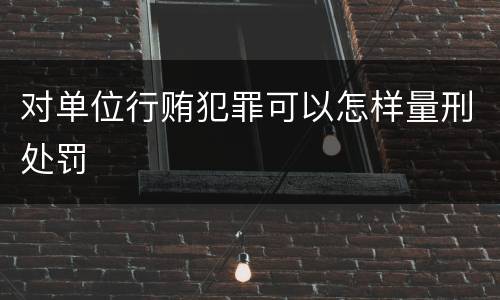 对单位行贿犯罪可以怎样量刑处罚