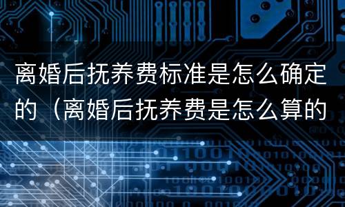 离婚后抚养费标准是怎么确定的（离婚后抚养费是怎么算的）