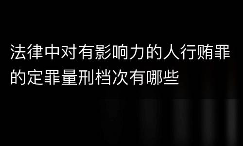 法律中对有影响力的人行贿罪的定罪量刑档次有哪些