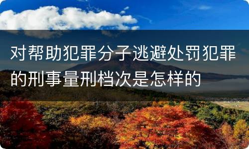 对帮助犯罪分子逃避处罚犯罪的刑事量刑档次是怎样的