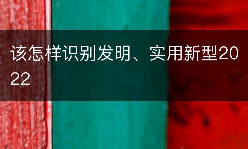 该怎样识别发明、实用新型2022