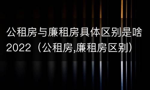 公租房与廉租房具体区别是啥2022（公租房,廉租房区别）