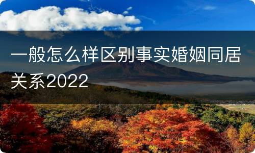 一般怎么样区别事实婚姻同居关系2022