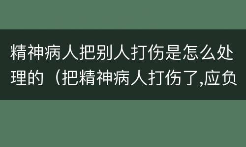 精神病人把别人打伤是怎么处理的（把精神病人打伤了,应负什么责任）